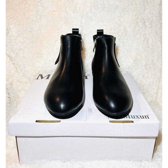 MaxMuxun Women's Ankle Boots Flat Low Heel Zipper/Chelsea Booties Winter Fall - Picture 5 of 7
